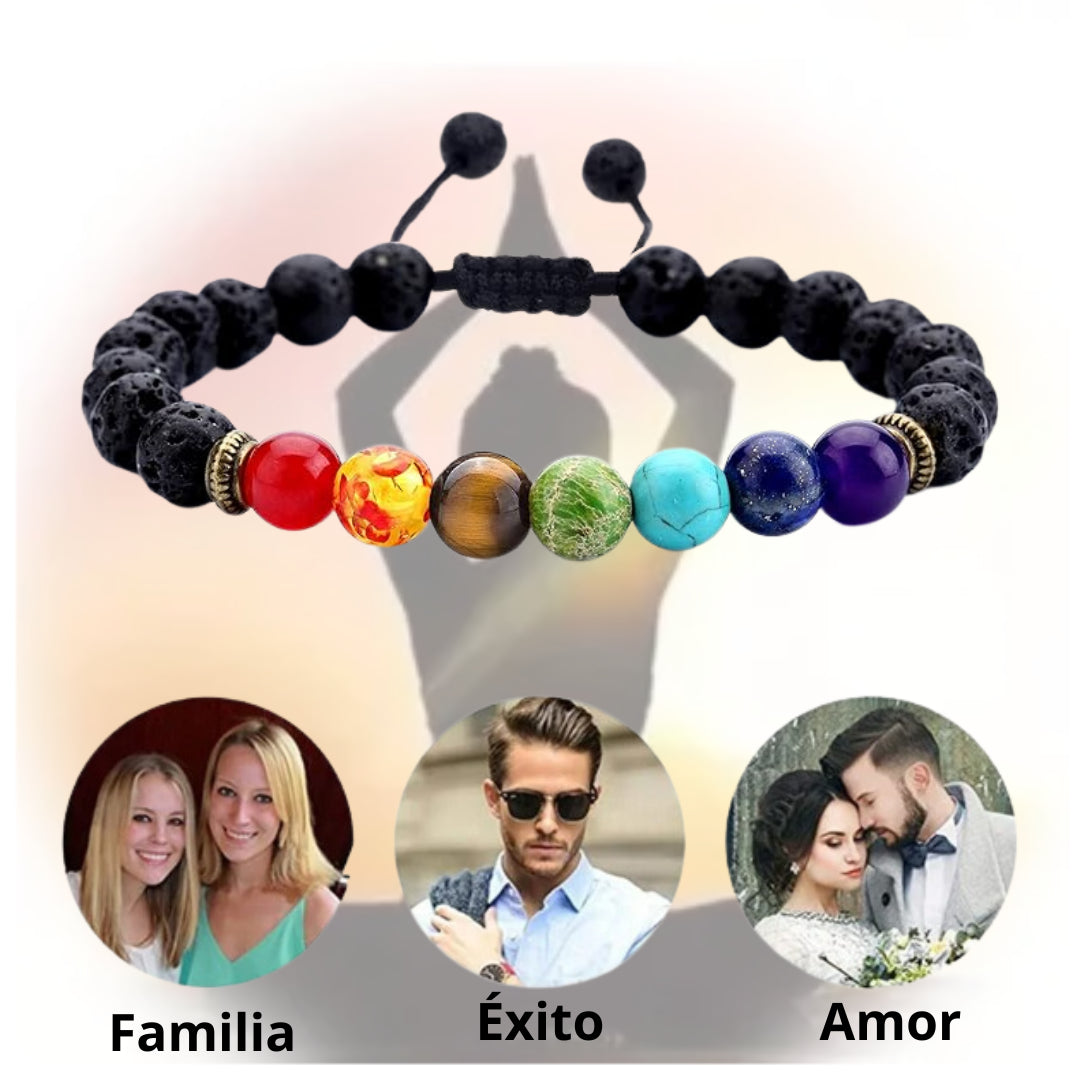 Pulsera 7 Chakras de piedra de lava|Paga 1 Lleva 2